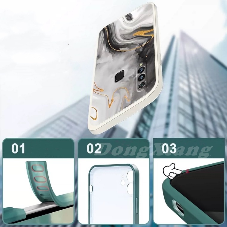Ốp điện thoại silicon vuông chống sốc cho Realme C25 C25S RealmeC15 C12 Realme5 5i 6i C3 C1 RealmeC2 Narzo20 Narzo 30A