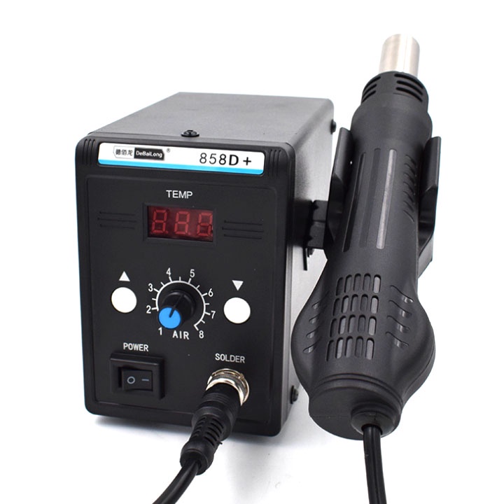 Máy Khò TuHu 858D Plus 700W Màn Hình Kỹ Thuật Số Sửa Chữa Điện Tử, Điện Thoại