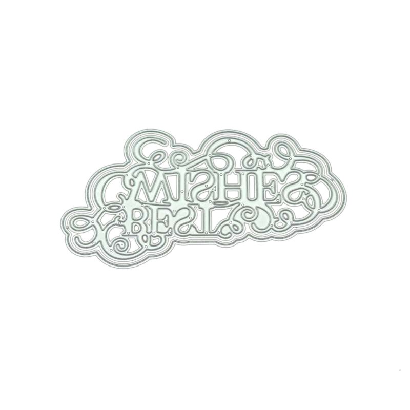 Khuôn Cắt Giấy Kim Loại Họa Tiết Chữ Best for Wish