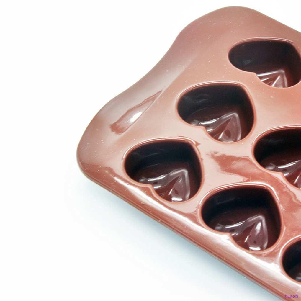 Khuôn Silicone Tạo Hình Trái Tim 3d 15 Ngăn Trang Trí Bánh