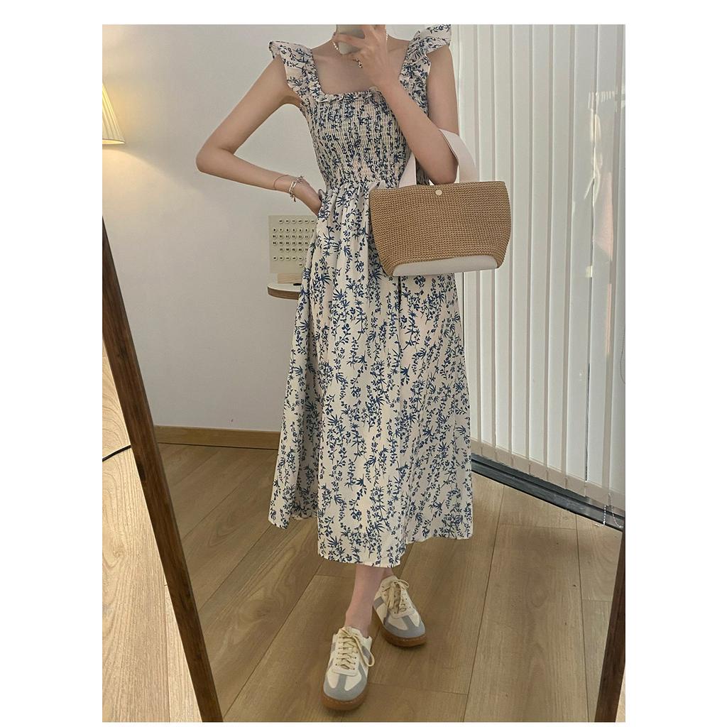 Áo Hoa Hai Dây Cổ Vuông Thời Trang Gợi Cảm Dành Cho Nữ 61838