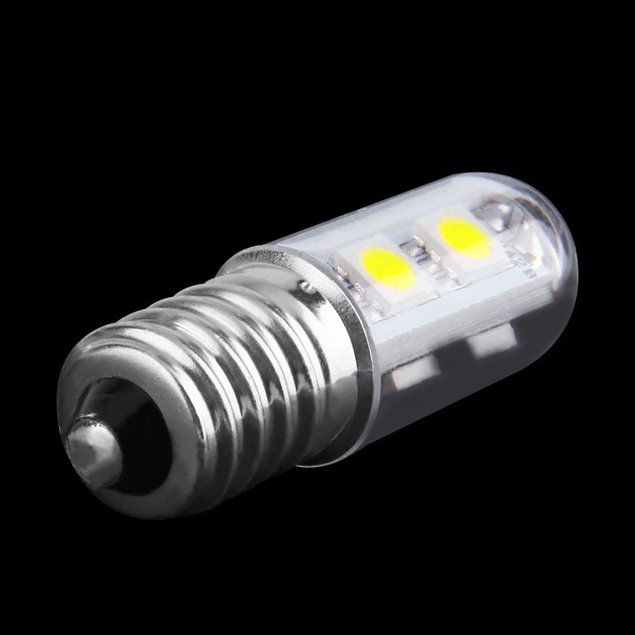 Đèn LED 7 bóng gắn tủ lạnh màu trắng ấm AC 220V E14 1W 5050 SMD