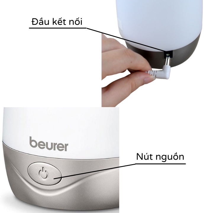 Máy xông tinh dầu phun sương tạo ẩm Beurer LA30- Phun khuyếch tán tinh dầu phòng ngủ đuổi muỗi, thơm phòng, chính hãng
