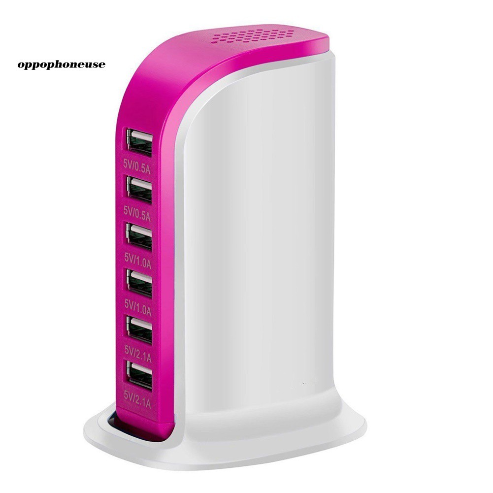 【OPHE】6 USB Port Hub Charger Phone Desktop Rapid Charging Station Extension Socket