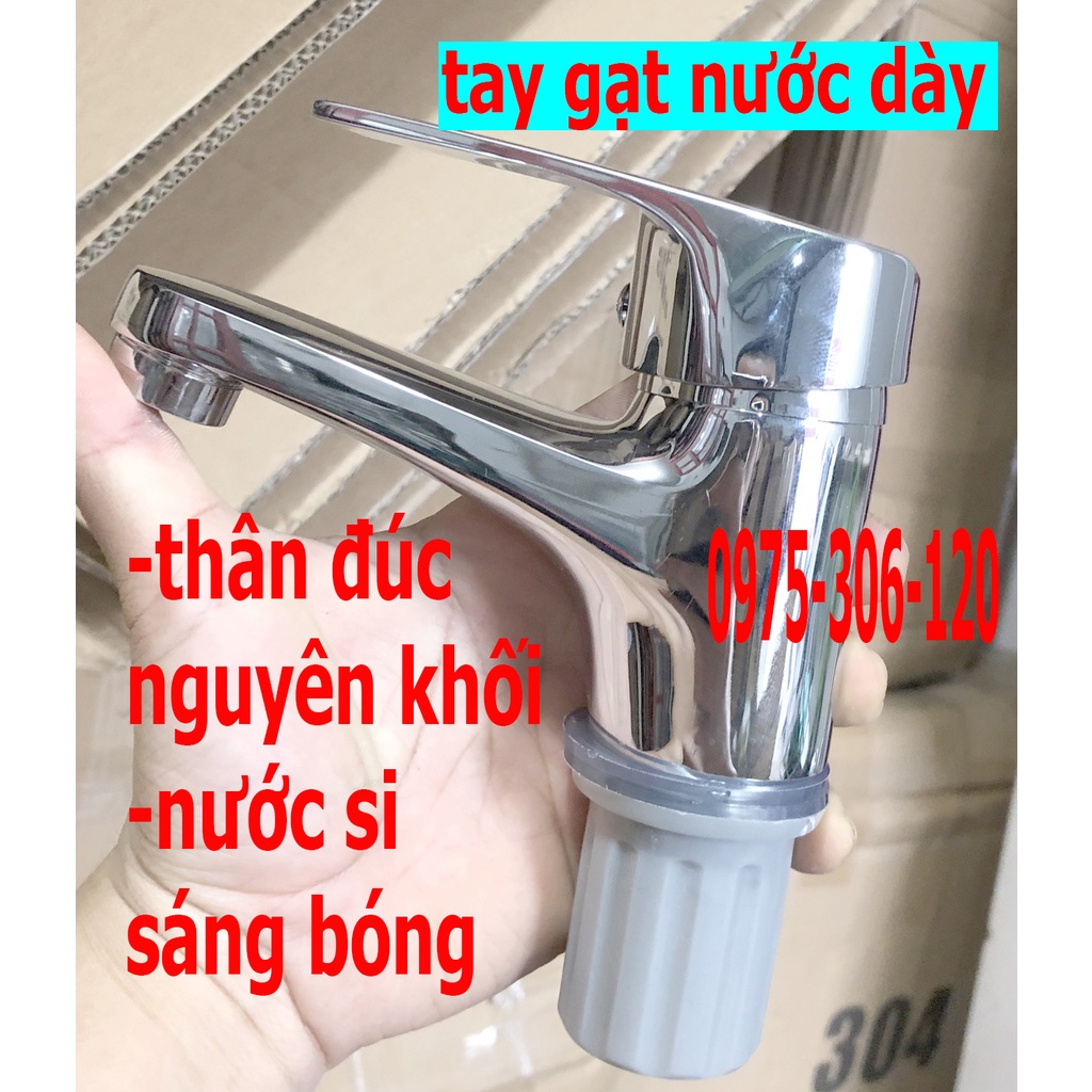 [LOẠI 1-HÀNG ĐÚC] Vòi Rửa Mặt Lavabo Nóng Lạnh đồng thau mạ crom bóng Cao Cấp N3008 Fotar và dây nóng lạnh