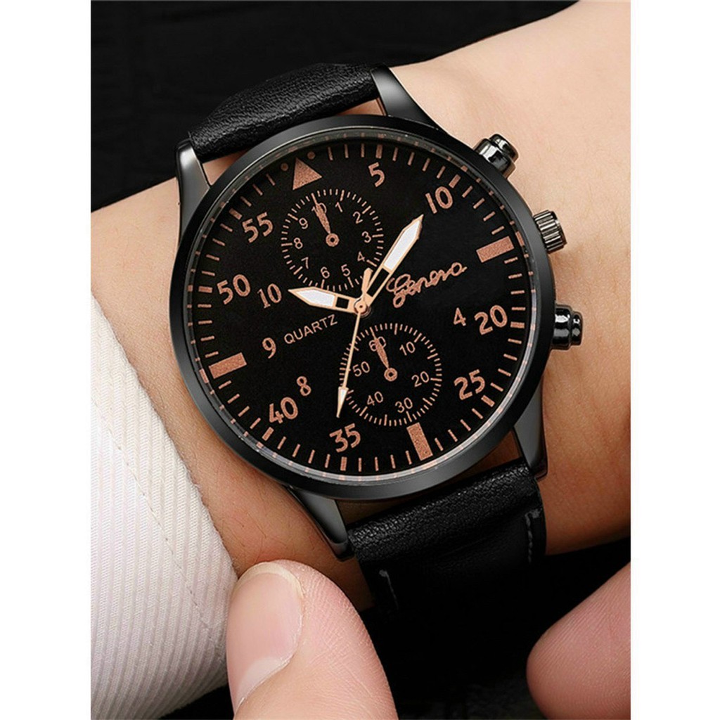 [Ảnh thật] Đồng hồ thời trang Nam/nữ kim loại Geneva - dây da (41m) | BigBuy360 - bigbuy360.vn