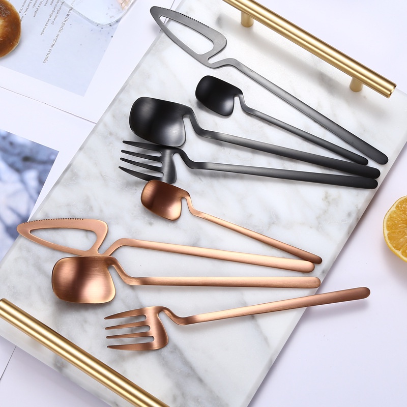 Bộ Muỗng Nĩa Bằng Thép Không Gỉ 304 Thiết Kế Độc Đáo Tiện Dụng