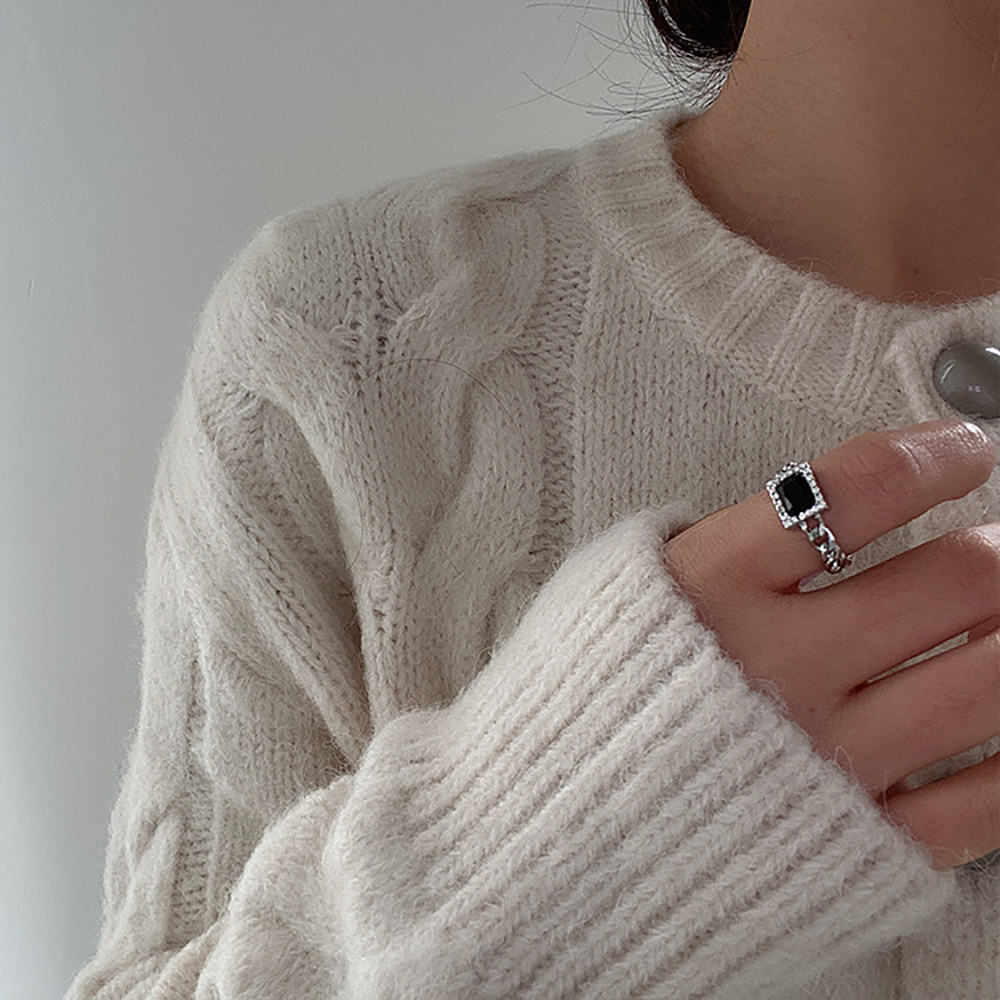 Nhẫn Mạ Bạc Đính Đá Lục Bảo Giả Thời Trang Cho Nữ