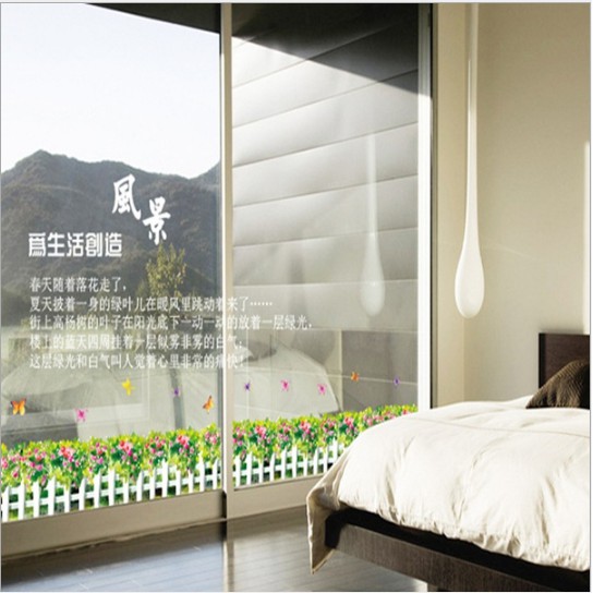 Decal dán chân tường hoa hồng tỉ muội