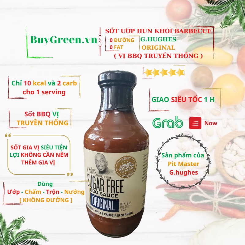 [Mã GROSALEHOT giảm 8% đơn 250K] [SỐT ĂN KIÊNG] G.HUGHES KHÔNG ĐƯỜNG,LOW CARB DÀNH CHO NGƯỜI TẬP GYM,KETO,GIẢM CÂN | BigBuy360 - bigbuy360.vn
