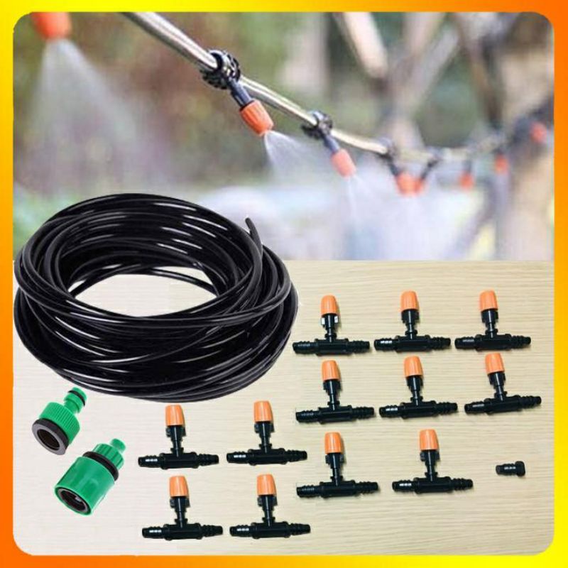 Bộ kít tưới cây cảnh - tưới lan - nhỏ giọt 10m dây + 10 béc tưới giá rẻ phun sương, tưới cây