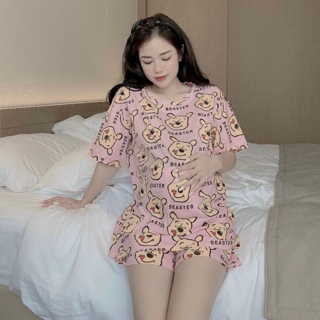 Bộ đồ bầu cộc M363 chất cotton tàu freesize từ 45 đến 70kg