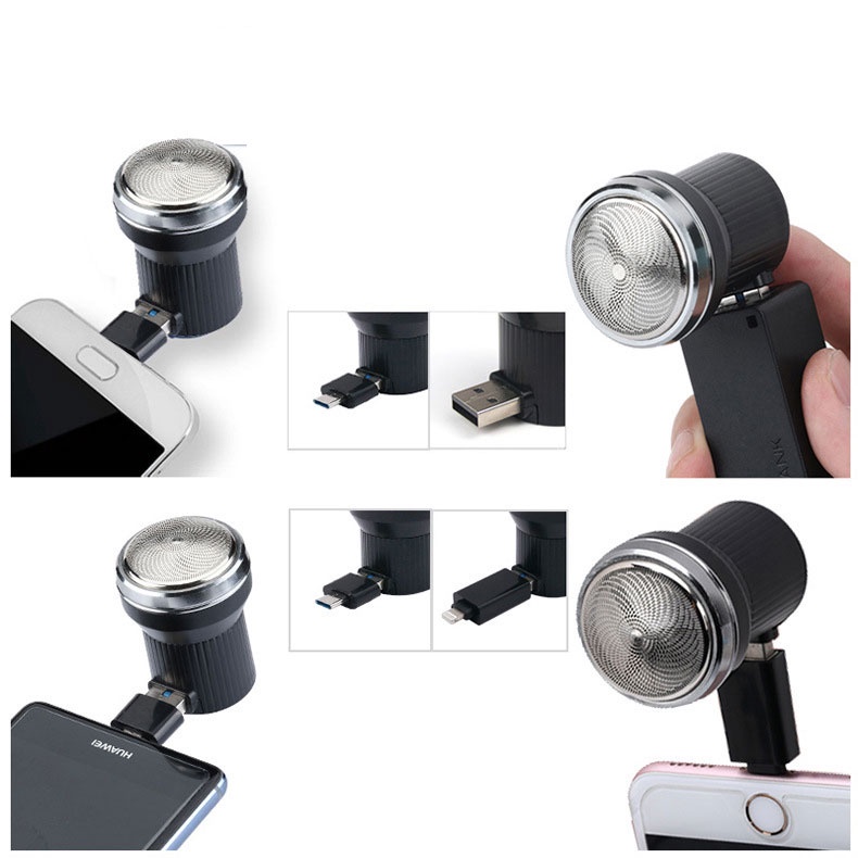 Máy cạo râu mini Kaimeidi sạc lại bằng cáp USB tiện dụng