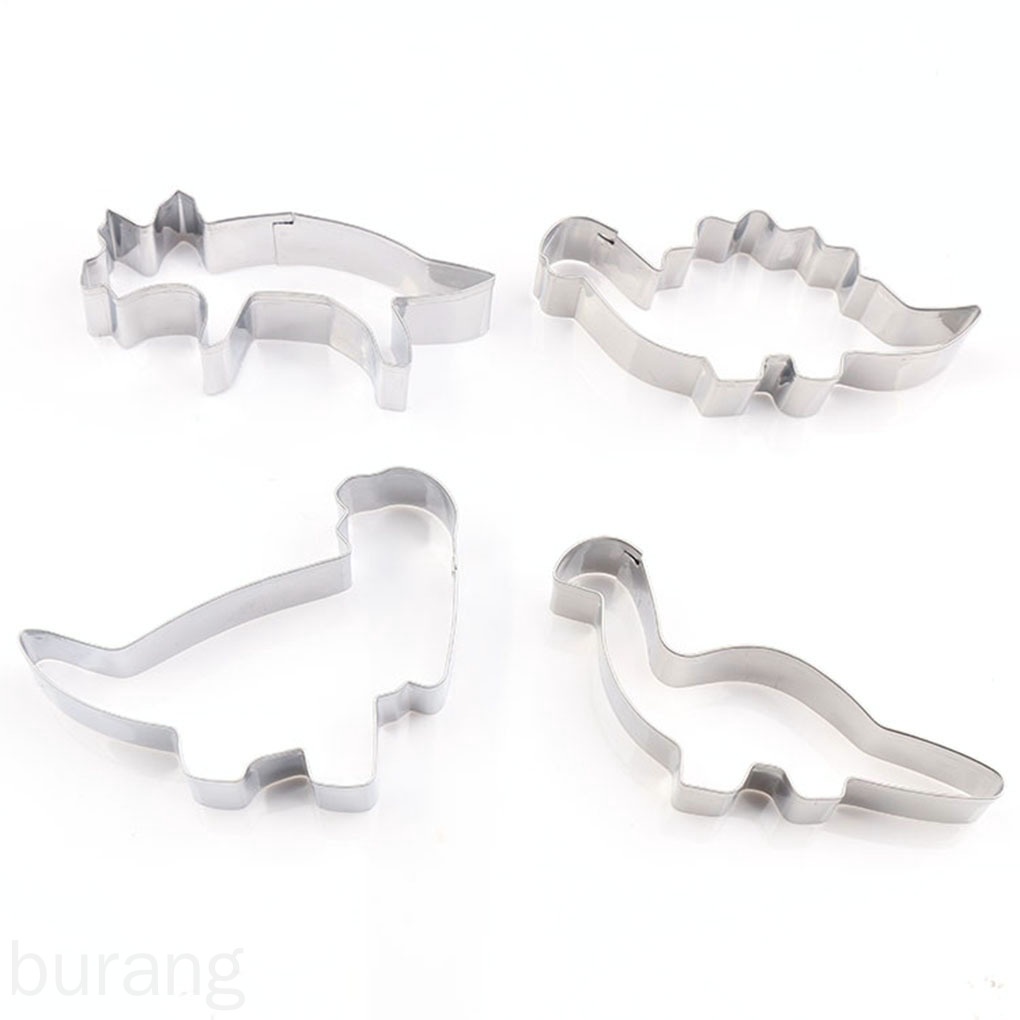 Set 4 Khuôn Cắt Tạo Hình Khủng Long Bằng Thép Không Gỉ