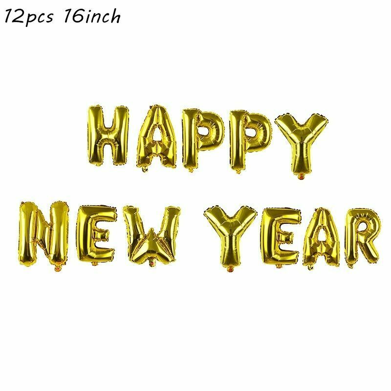 Bóng bay chúc mừng năm mới màu vàng/bạc 16&quot;