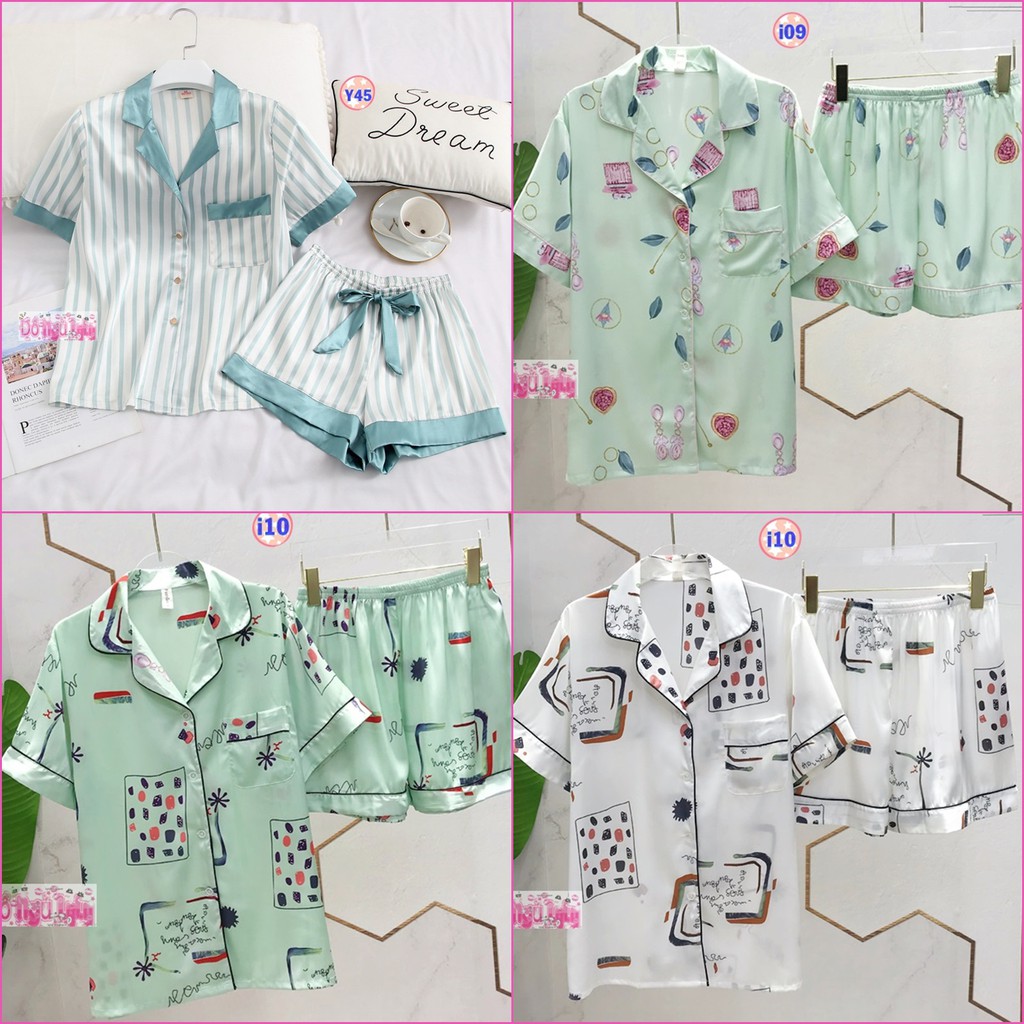 Pijama Lụa Cao Cấp tay ngắn Y45