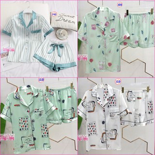 Pijama lụa cao cấp quần đùi tay ngắn y45