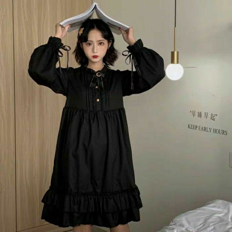 Đầm Lolita Gothic Nơ Trăng Sao