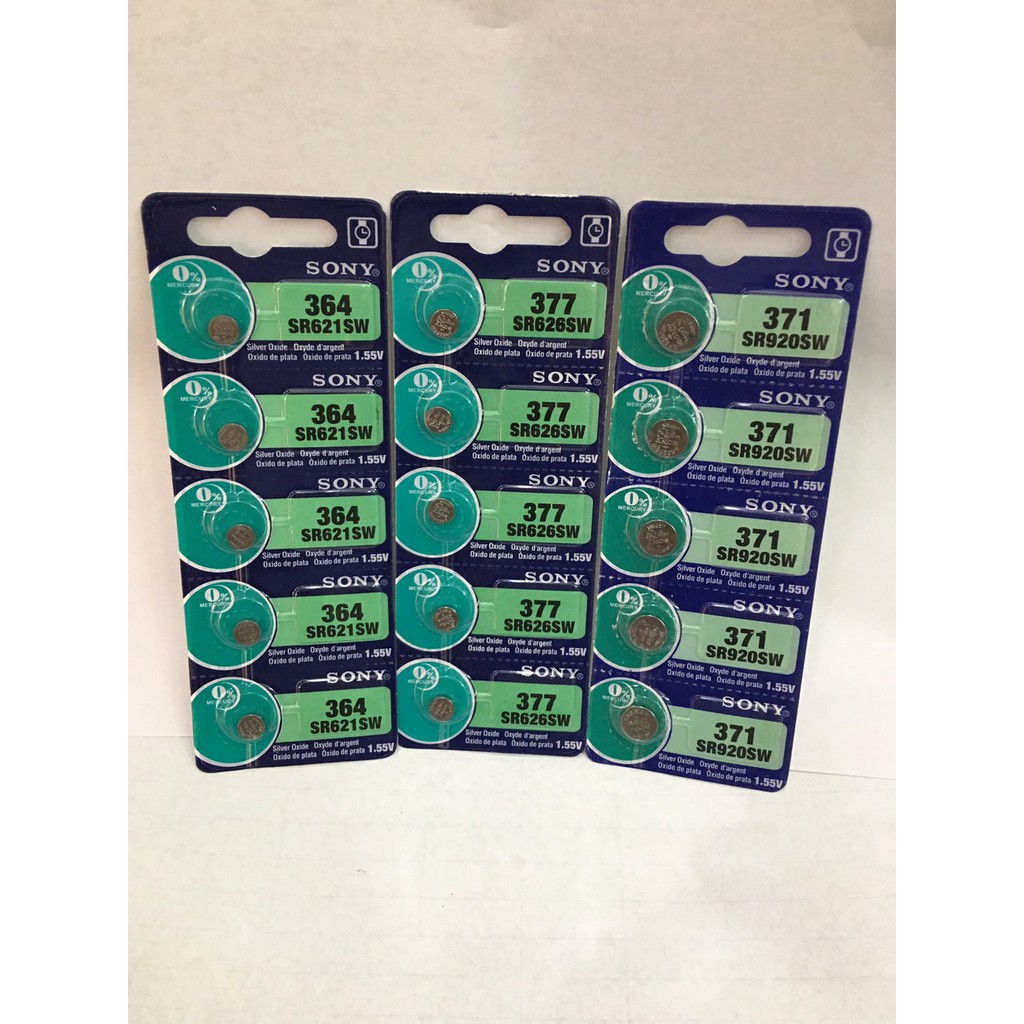 PIN ĐỒNG HỒ ĐEO TAY SONY 364/ 377/ 371 , Pin Sony 1,55V lắp cho đồng hồ đeo tay