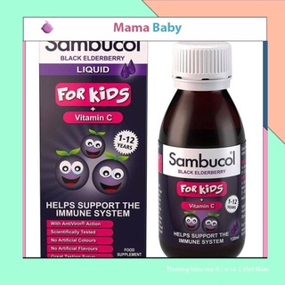 Siro tăng đề kháng hàng ngày Sambucol for kid 120ml cho bé 1-12 tuổi Mama baby
