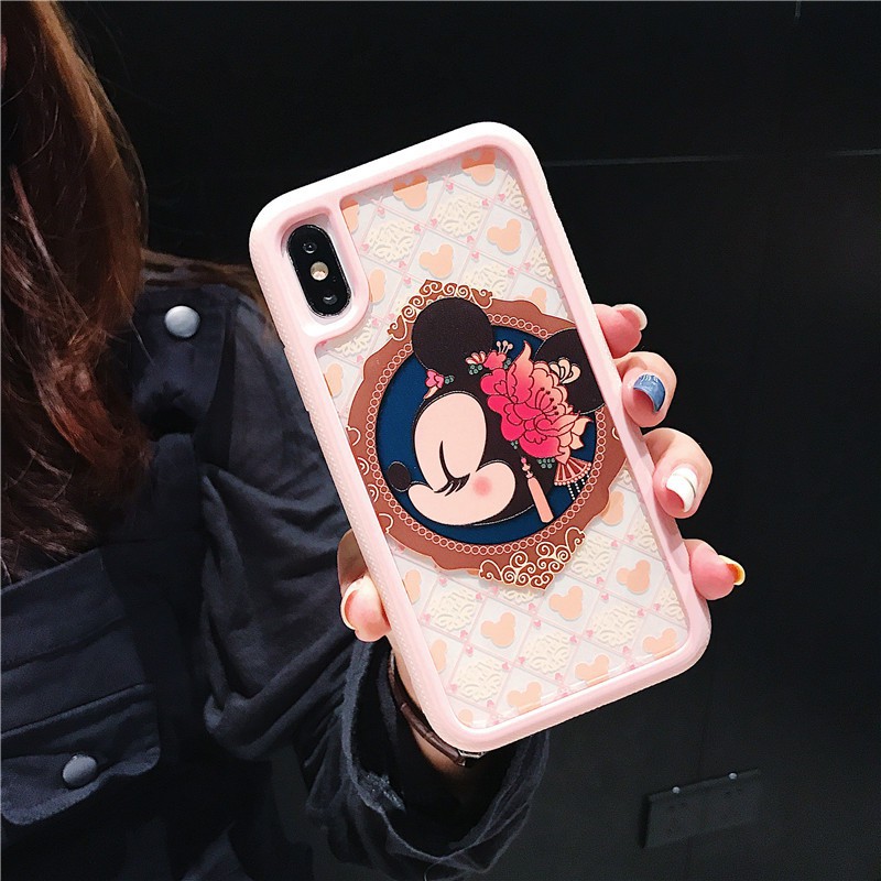 Ốp Điện Thoại Chống Va Đập In Hình Chuột Mickey Minnie Cho Iphone 11 Pro Xs Max I6s I7 8 Plus Se2