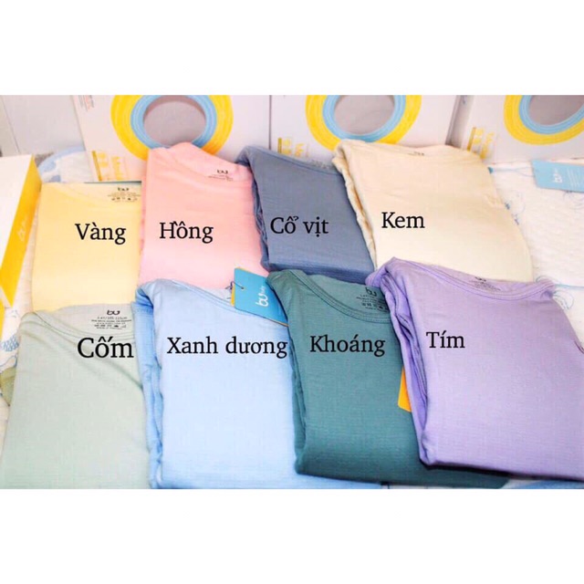 Bộ ba lỗ bu modal vải trơn  cho bé