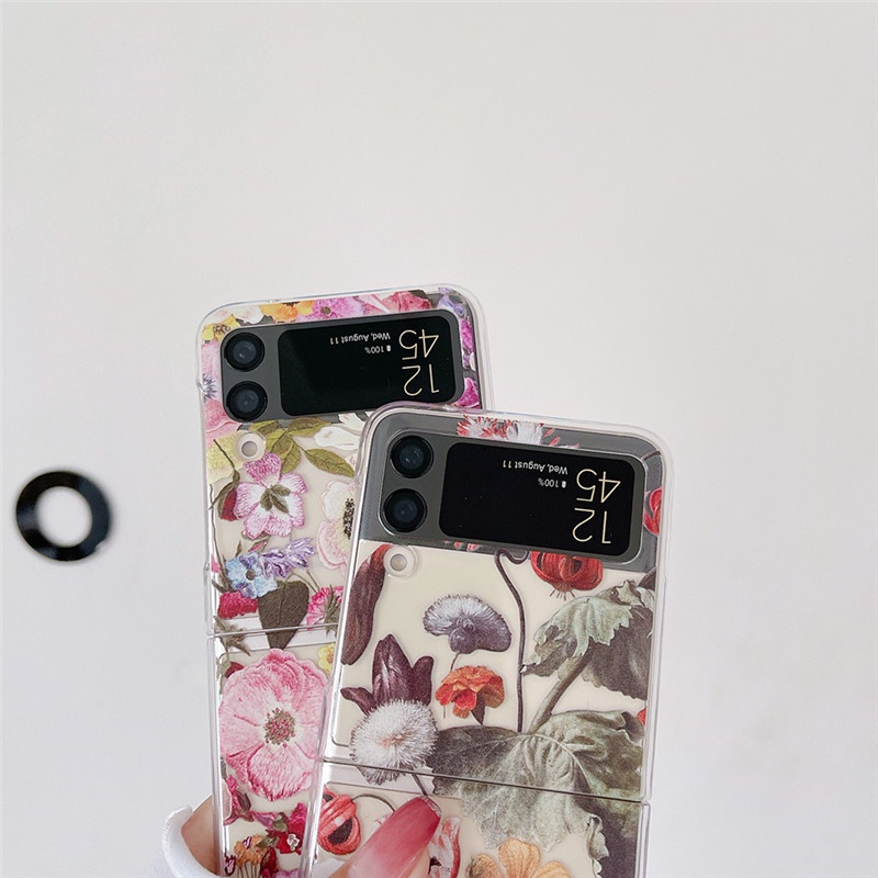 Ốp Điện Thoại Trong Suốt Chống Sốc Hình Hoa Cho Samsung Galaxy Z Flip 4 Z Flip 3 5G Z Flip 4 Zflip3 Samsung Z Flip4 Z Flip 3