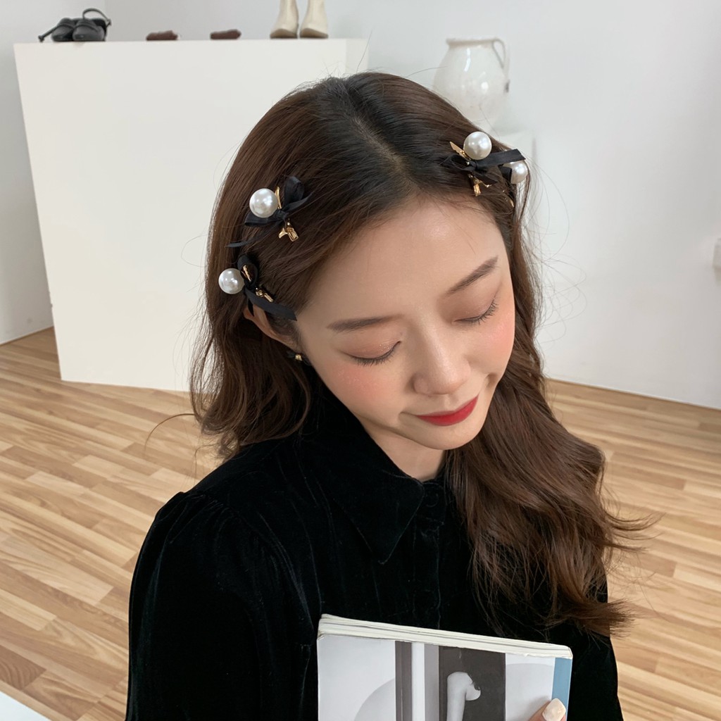 (Bộ 2 cái) Kẹp Tóc Kẹp Nơ LIN Ngọc Sang Trọng