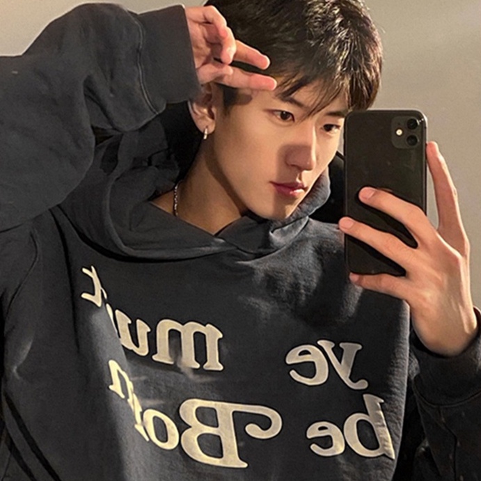 ZHELIHANGFEI Áo len dài tay kiểu dáng rộng phong cách retro đa năng