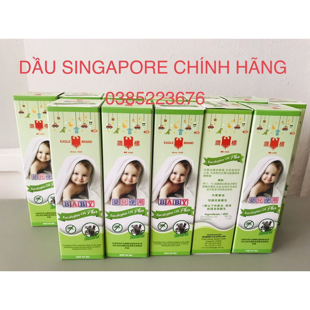Dầu khuynh diệp cho bé hiệu con Ó  Singapore: Baby Eucalyptus Plus