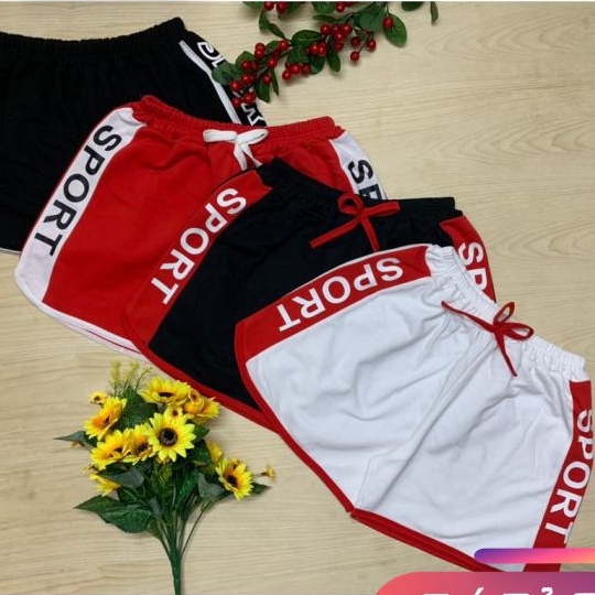 Quần đùi nữ dáng Sport - Quần Short nữ phối mầu sport có dây rút chắc chắn thoải mái vận động
