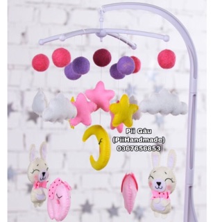 Treo nôi handmade vải nỉ thú hồng 🌈❤️💚🧶