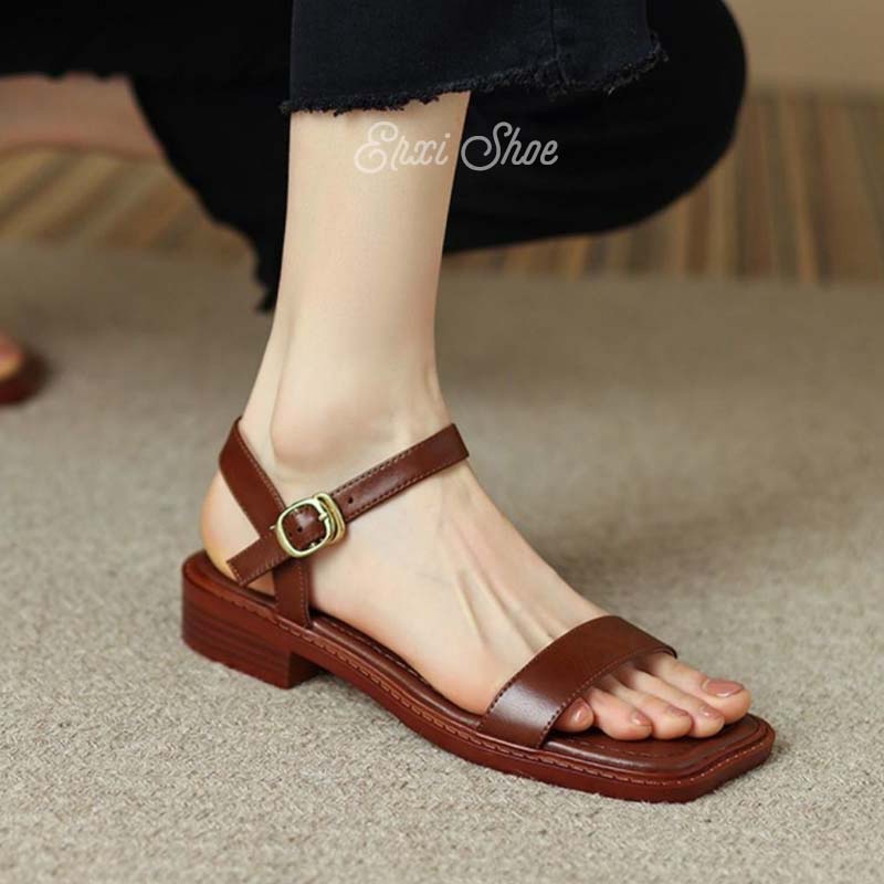 Oeteo Xăng đan Cao Gót Đế Dày Thời Trang Mùa Hè Dành Cho Nữ