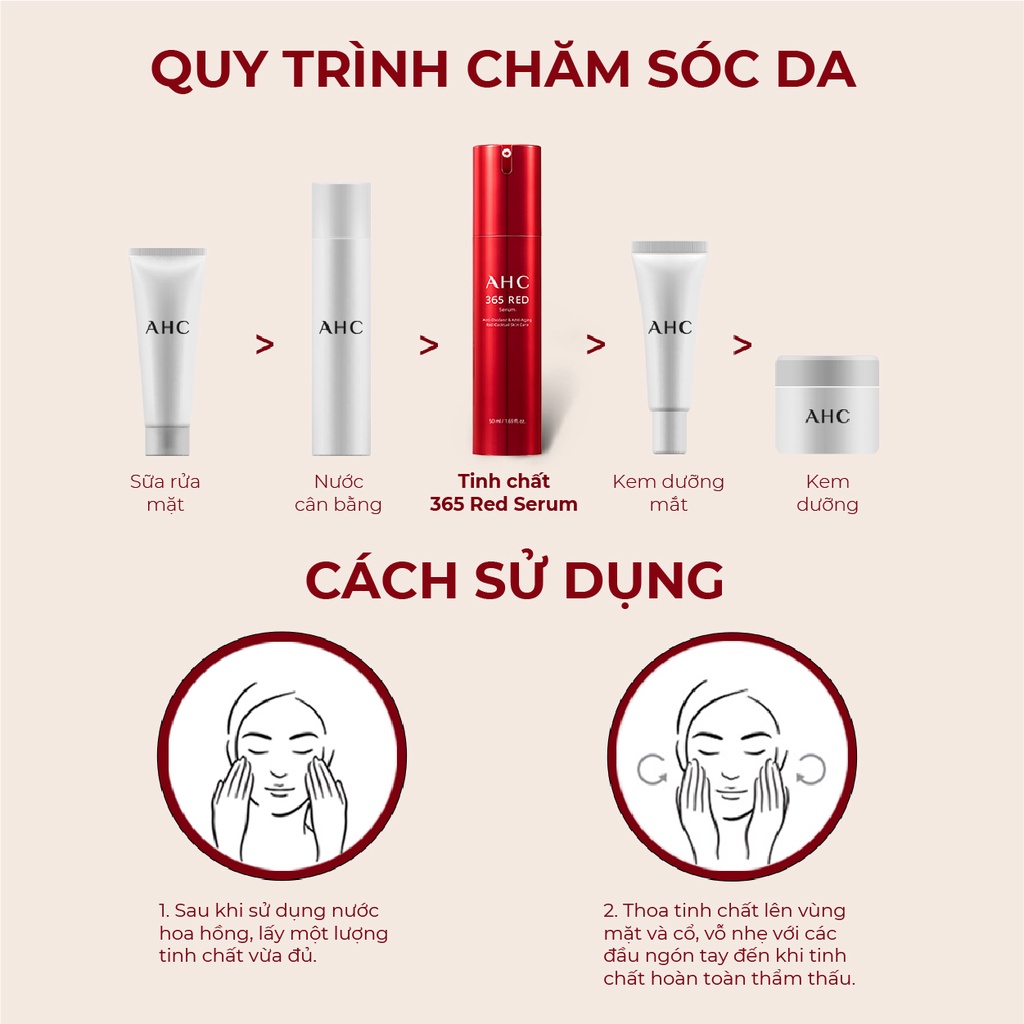 [Mã FMCGMALL -8% đơn 250K] Tinh Chất Chống Lão Hoá AHC 365 Red Serum 50ml