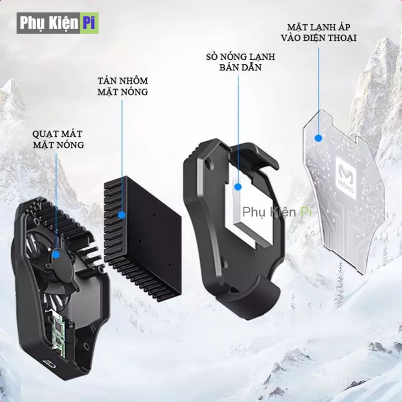 Quạt tản nhiệt điện thoại Memo DL06 làm mát nhanh cho điện thoại gaming game thủ mobile bản nâng cấp DL01