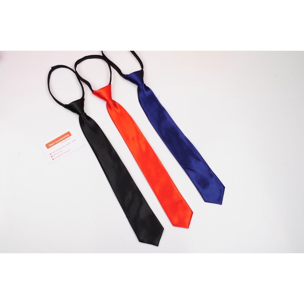 Cavat Thắt Sẵn Bản Nhỏ 5cm  Khoá Kéo Dài 35cm