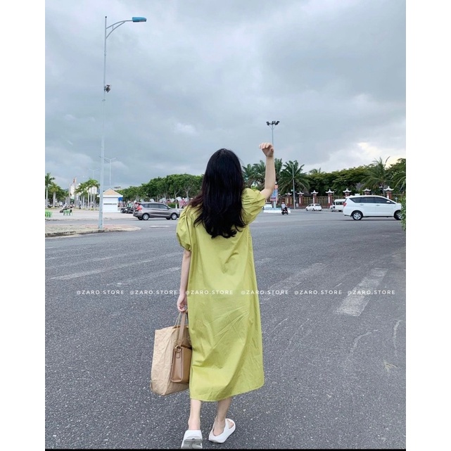 Váy sơ mi tay bồng dáng dài Hàn Quốc, Đầm sơ mi tay bồng - Dorita Boutique