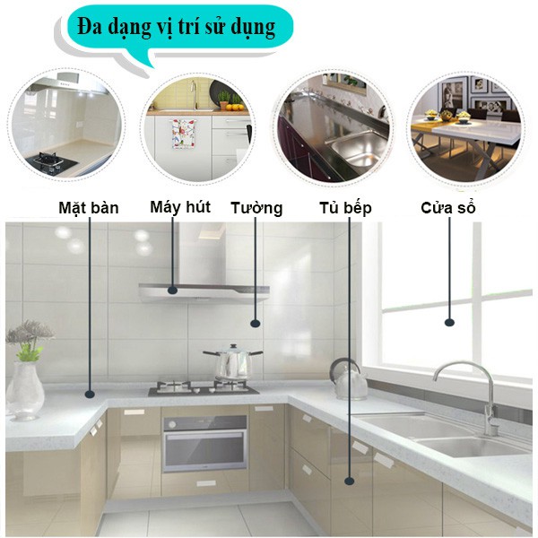 Miếng Giấy Dán Tường Phòng Bếp Chắn Dầu Mỡ,Decal 150x60cm