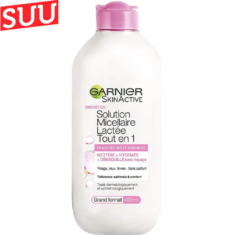 Tẩy trang GARNIER 400ml SkinActive Solution Micellaire Lactee Tout suu.shop cam kết 100% chính hãng