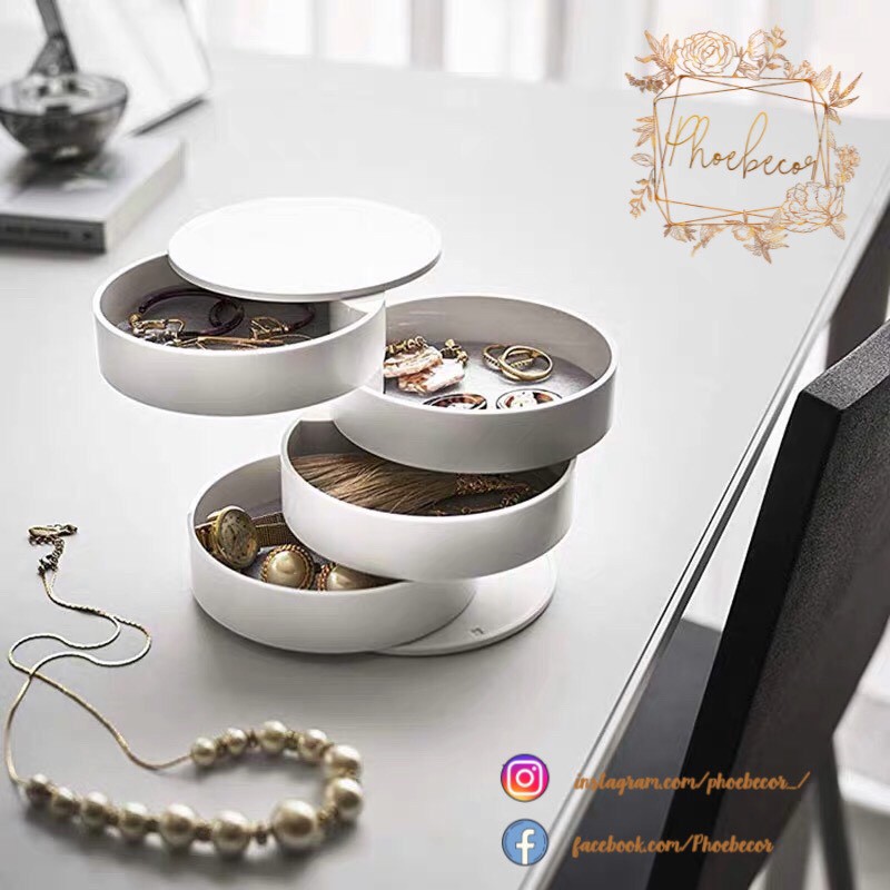 Hộp Đựng Trang Sức 4 Tầng Có Trục Xoay Được Tiện Dụng - PB33 | BigBuy360 - bigbuy360.vn