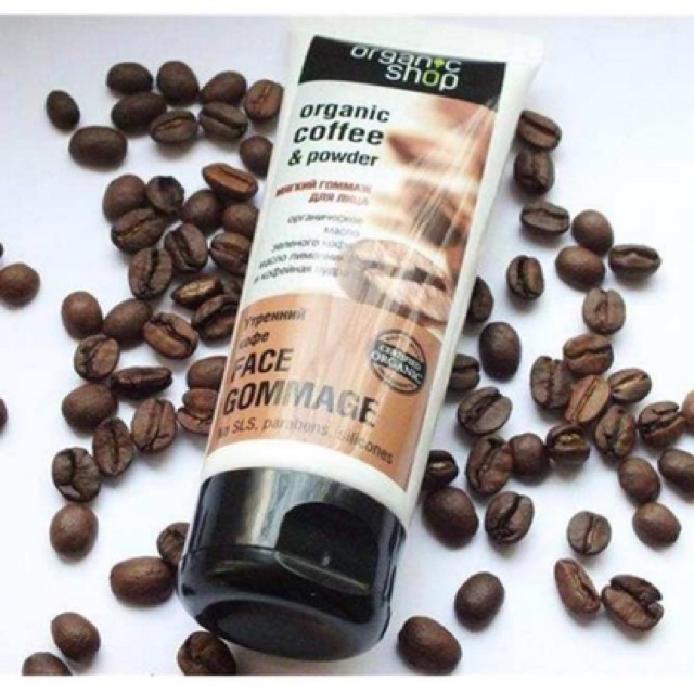 Kem Tẩy Da Chết Mặt Organic Shop Organic Coffee & Powder 75ml Nga