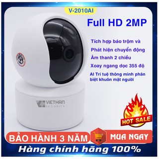 Camera Vantech V-2010AI trí tuệ nhân tạo AI 2.0Mpx - Đàm thoại 2 chiều , phát hiện khuôn mặt , cảnh báo bằng giọng nói