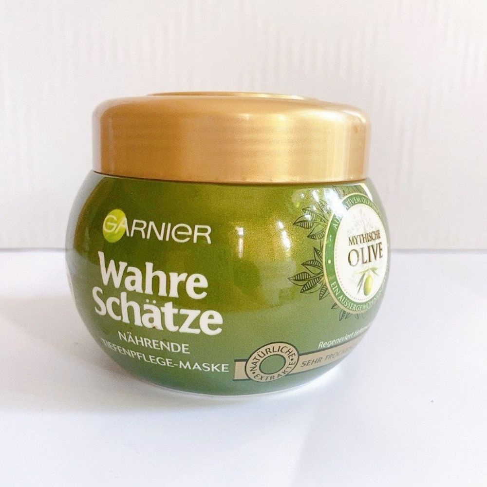 Kem ủ tóc Garnier Wahre Schatze Mythische Olive cho tóc khô &amp; xơ 300 ml - Shop Mecici