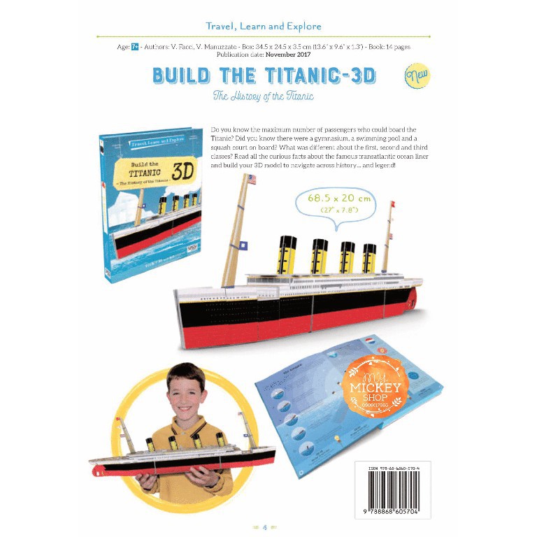 Bộ xếp hình mô hình 3D Thuyền Titanic - SASSI  3D Puzzle BUILD THE TITANIC