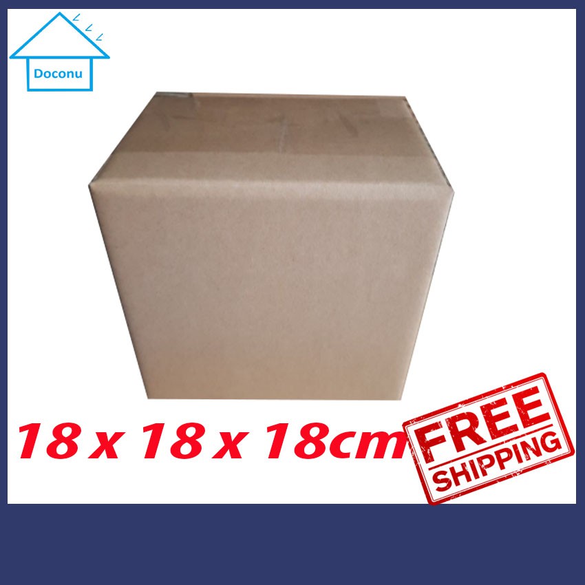 Hộp carton 18 x 18 x 18cm DOCONU. Thùng giấy gói hàng cỡ nhỏ