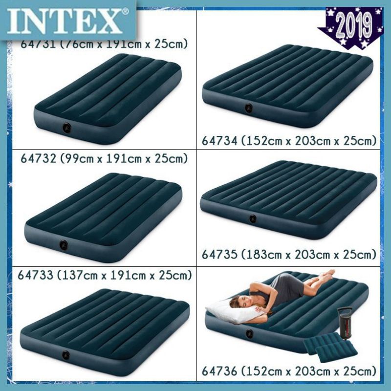 Đệm hơi đơn cao cấp 64732 INTEX  , Bơm điện, Bảo Hành 12 tháng