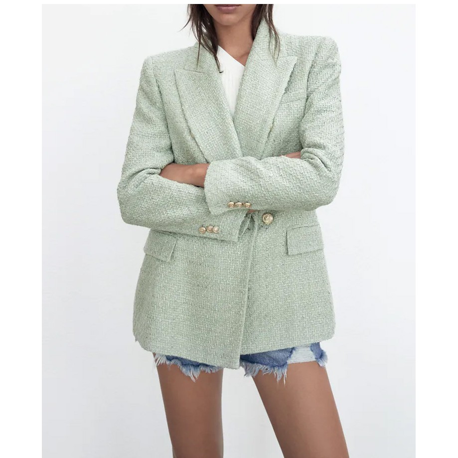 (3 MÀU) ÁO KHOÁC BLAZER VẢI DỆT VẠT ĐẮP CHÉO - 7822/457 | BigBuy360 - bigbuy360.vn
