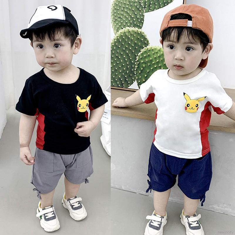 ✿ Korean Summer Children Boys Girls Casual Short sleeve Tops + Shorts Set