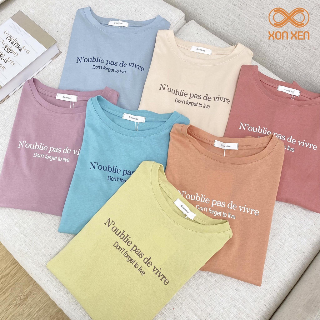 Áo thun form rộng in chữ chất vải dày dặn thấm hút mồ hôi freesize XONXEN TAM KỲ 26 PHAN CHÂU TRINH mã 6030