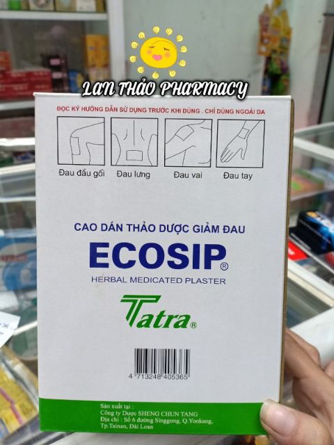 Dán thảo dược Ecosip hỗ trợ giảm đau nhanh chóng